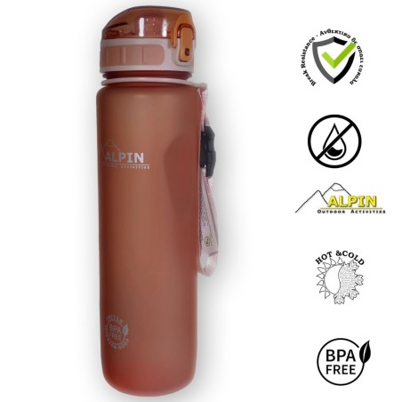 Παγούρι 1000ml v2 Alpin Outdoor Combo - Tritan Orange